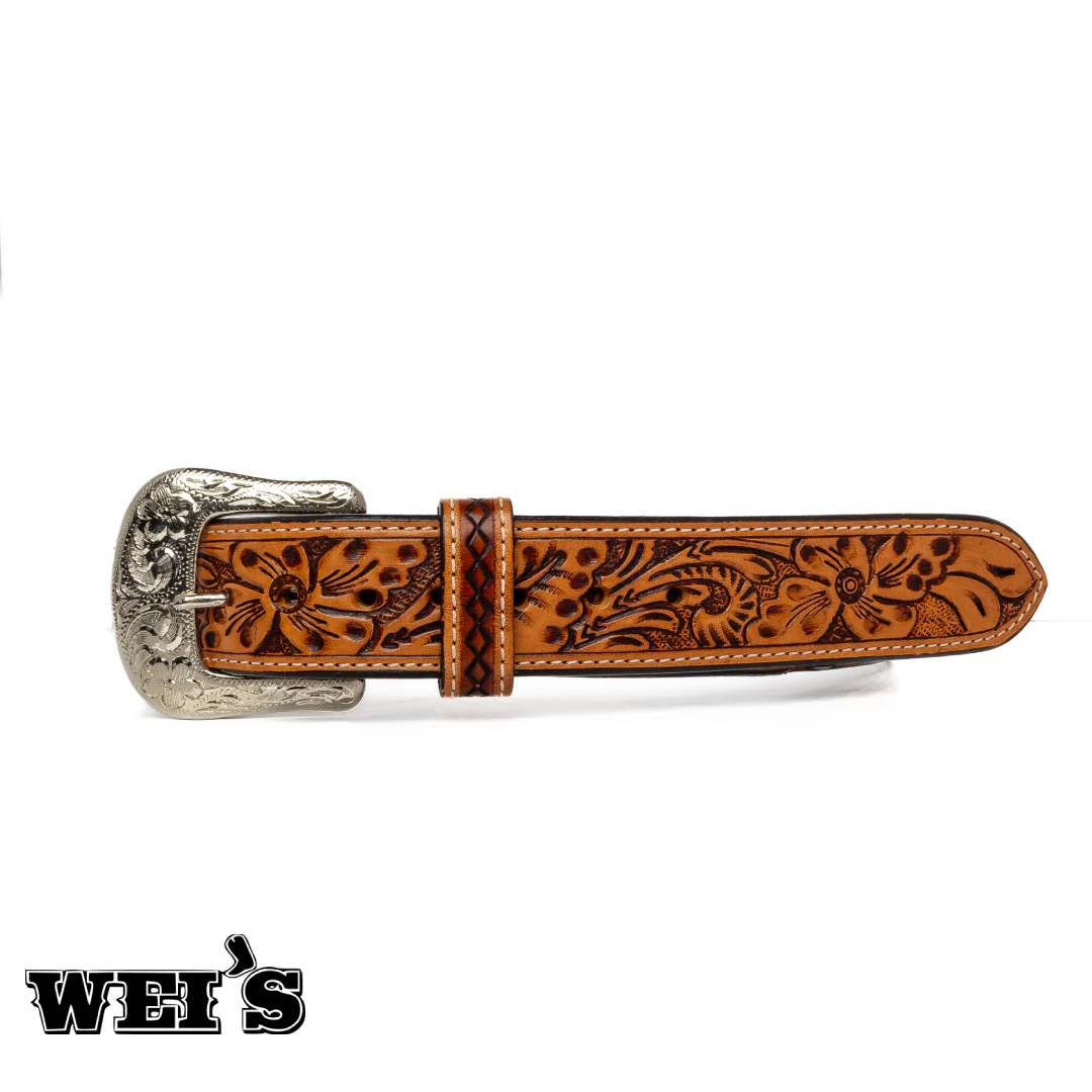 Twisted X Floral Billet Diamond Craved Body Belt