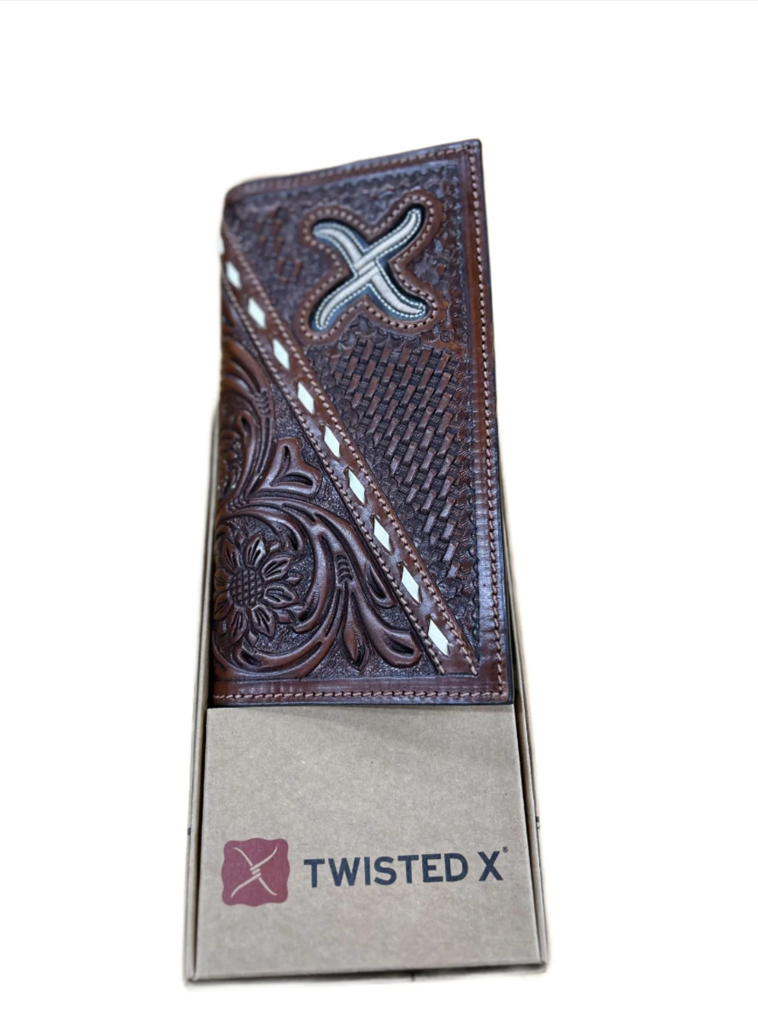 Western Fashion Accessories Twisted X Floral Tooled Wallet