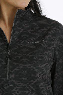 Cinch Women's 1/2 Zip Windbreaker In Black-CLEARANCE - Image 3