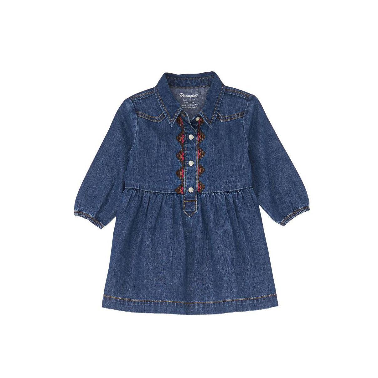 Wrangler Baby Girl Dark Wash Western Snap Dress