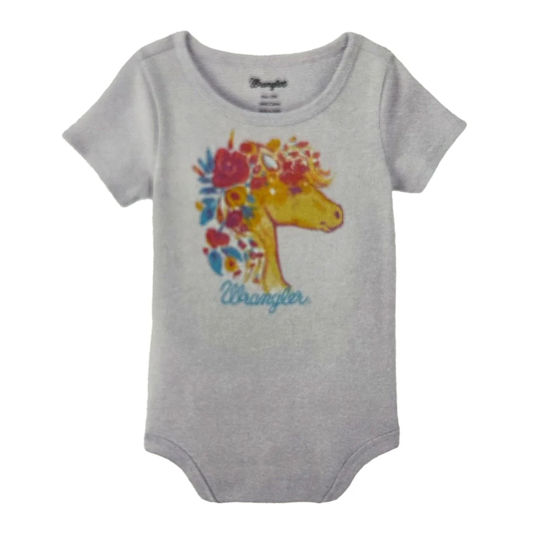 Wrangler Baby Girl Purple Horse Onsie - Image 5