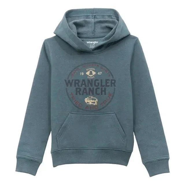 Wrangler Boys Hoodie Goblin Blue