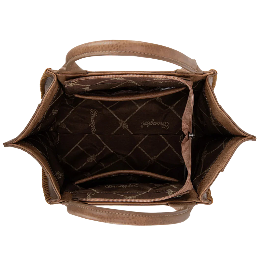 Wrangler Khaki Embroidered Concealed Carry Crossbody Tote - Image 2