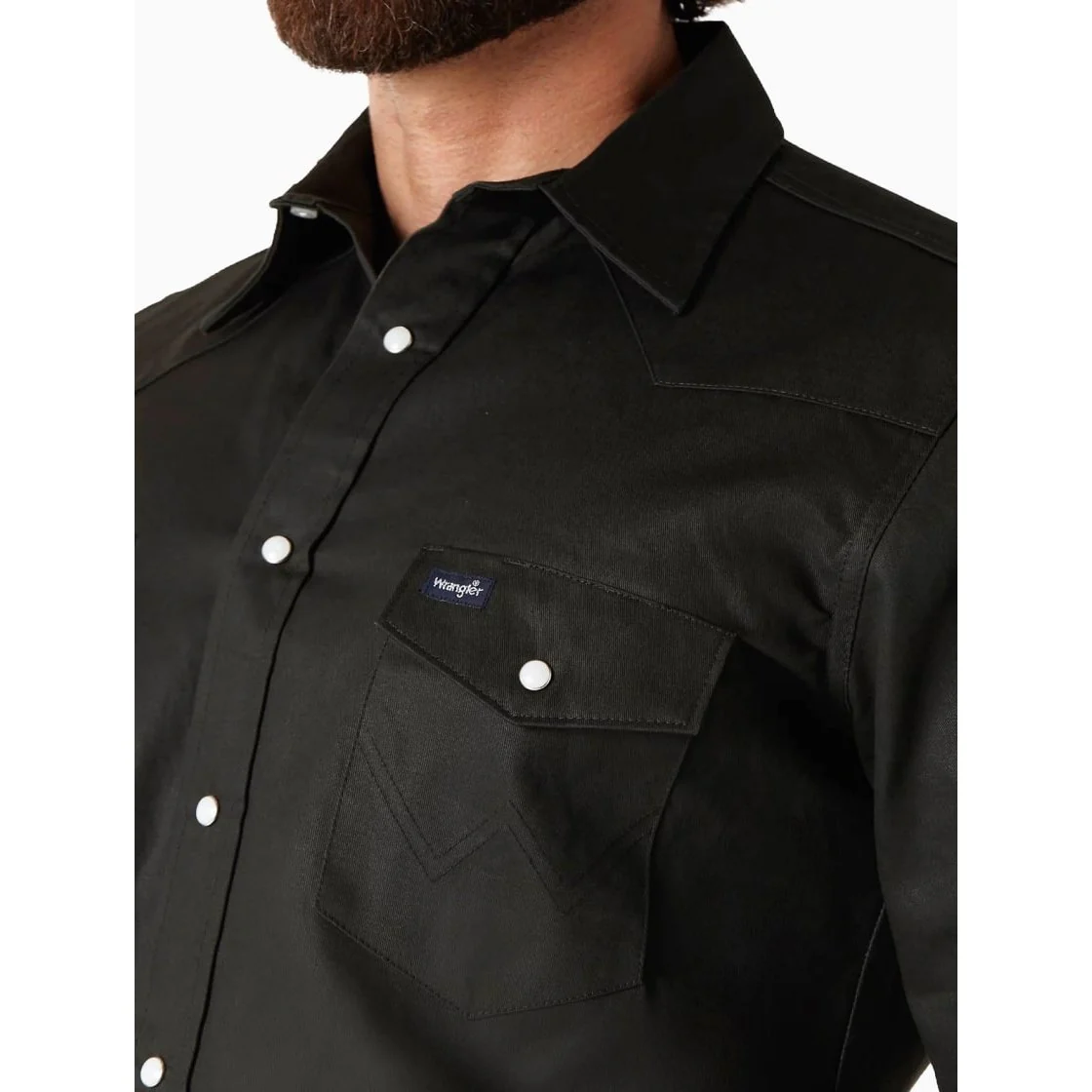 Wrangler Men’s Shirt Western Cowboy Cut Long Sleeve Firm Finish Snaps - Image 3