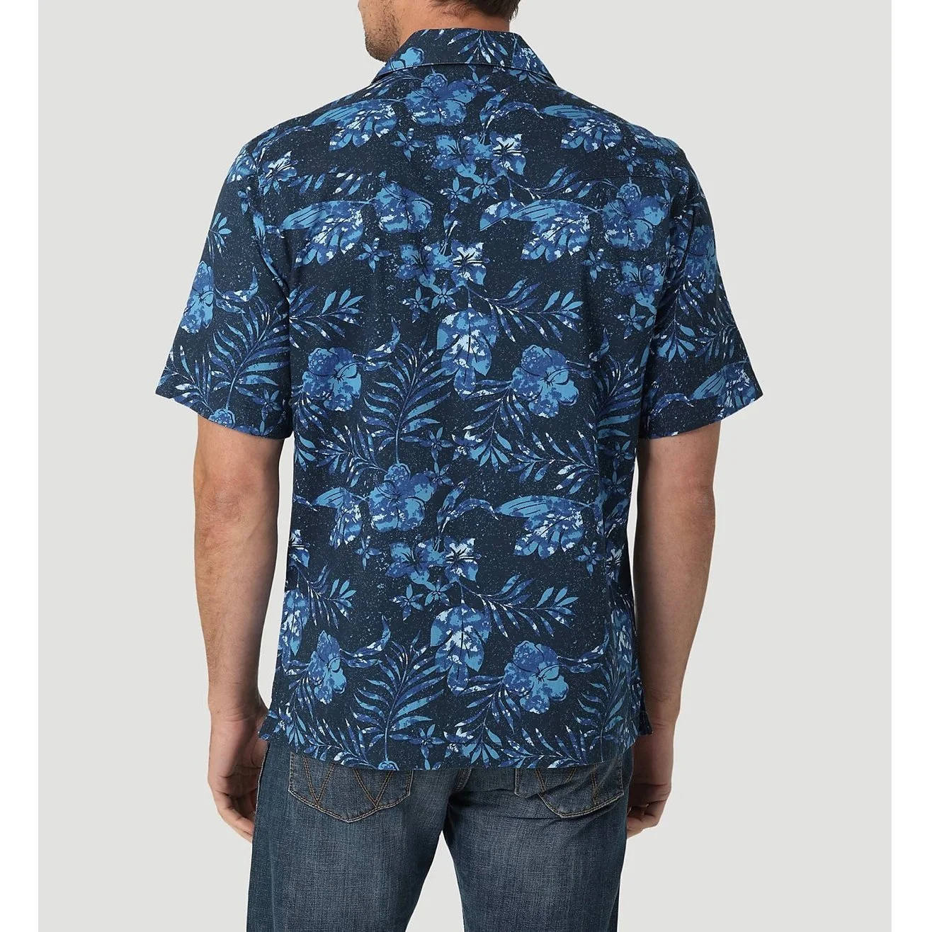 Wrangler Men’s Short Sleeve Shirt Coconut Lush Blue - Image 13