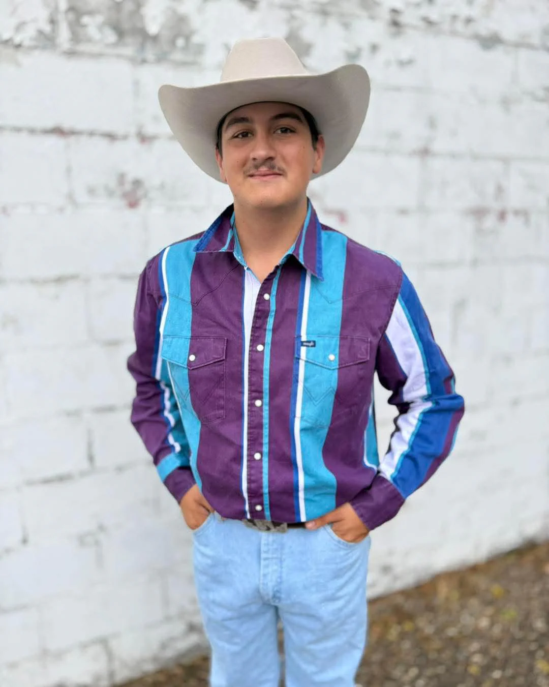 Wrangler Men's Brushpopper Vintage Long Sleeve Western Shirt