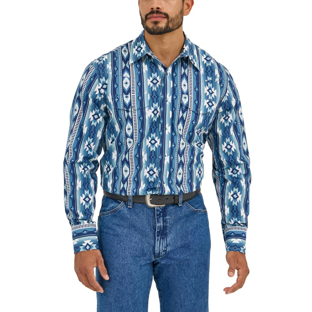 Wrangler Men's Checotah Western Long Sleeve Shirt - Classic Fit