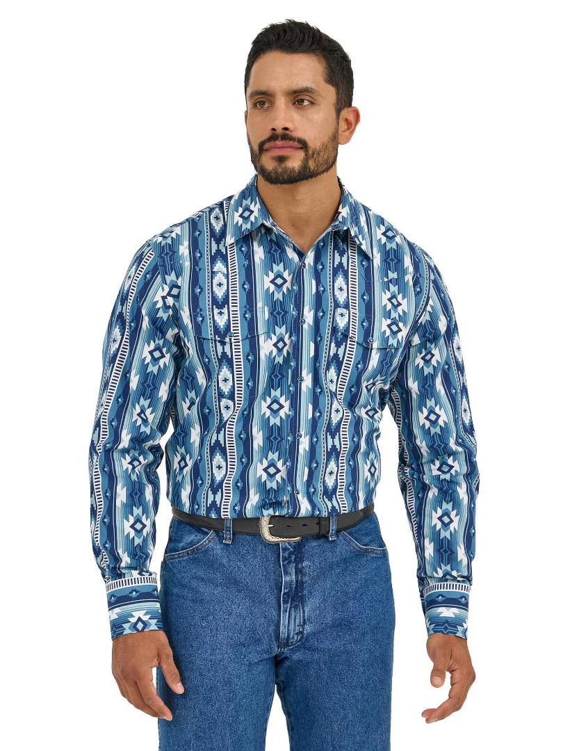 Wrangler Men's Checotah Western Long Sleeve Shirt - Classic Fit - Image 2
