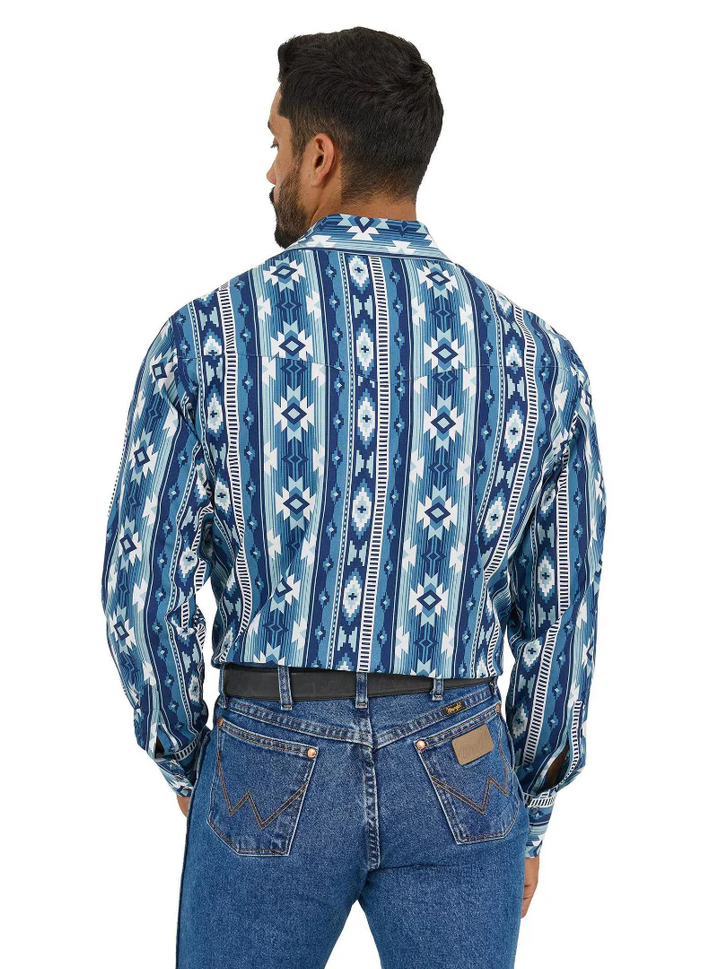 Wrangler Men's Checotah Western Long Sleeve Shirt - Classic Fit - Image 3
