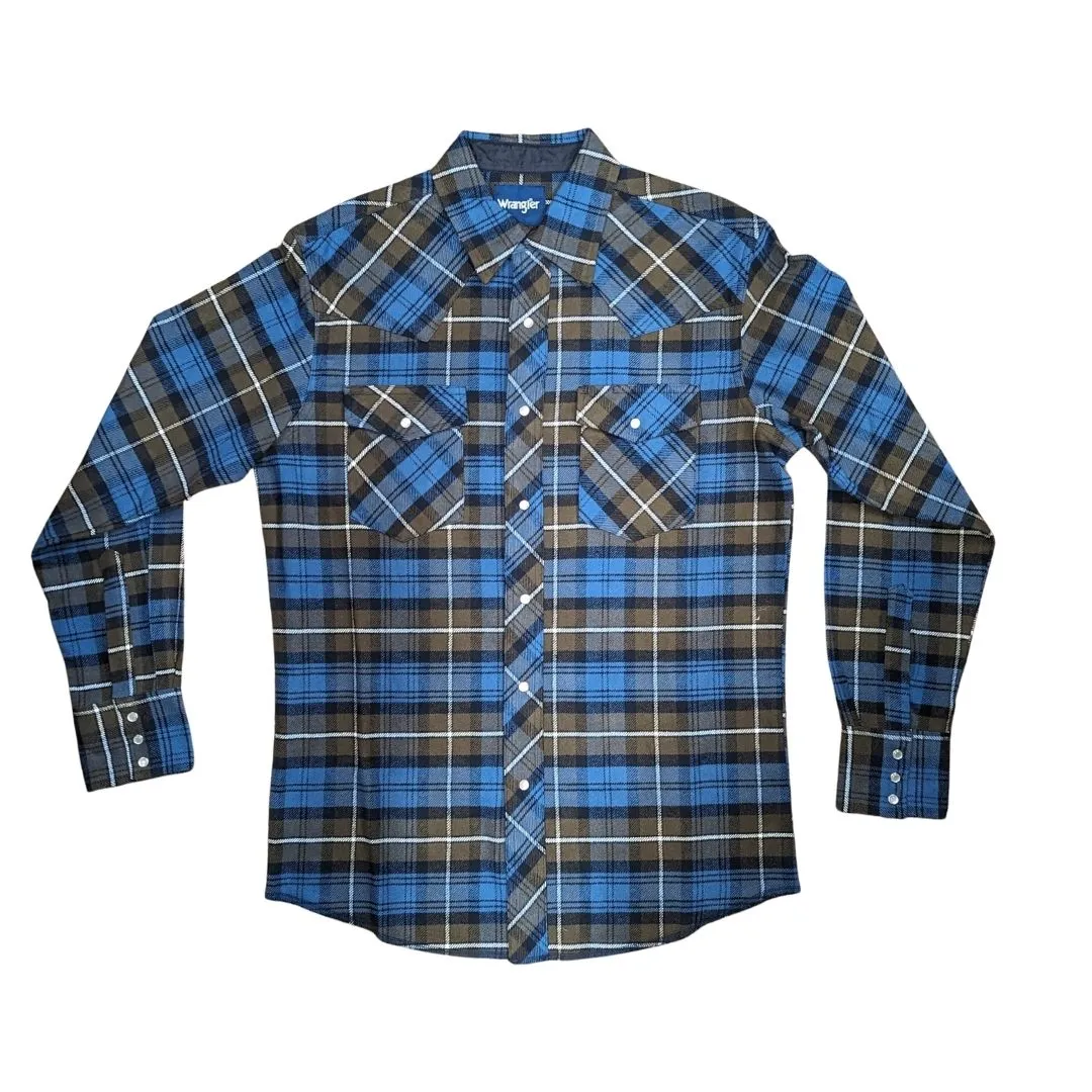 Wrangler Men's Heavyweight Flannel Plaid Shirt - Assorted