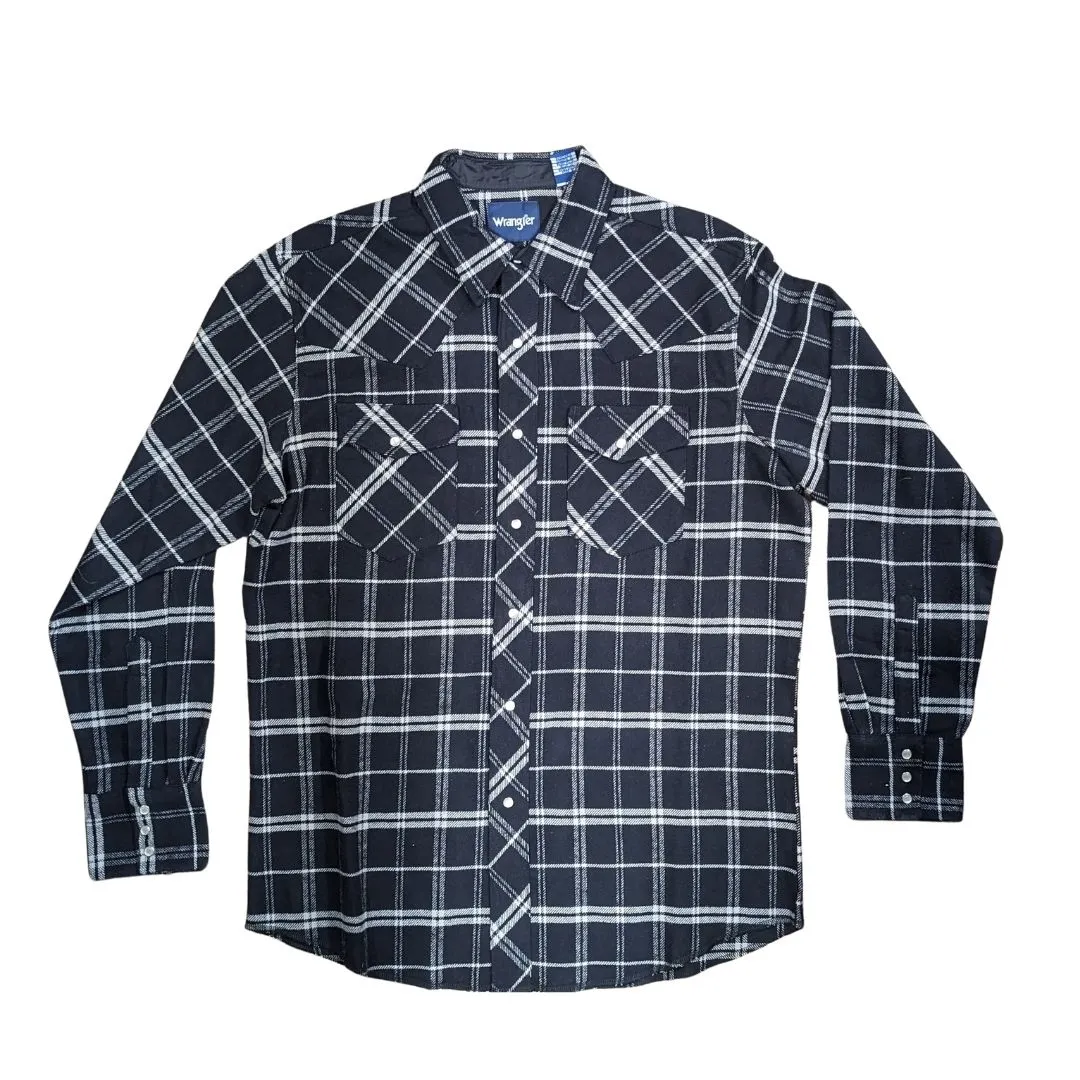 Wrangler Men's Heavyweight Flannel Plaid Shirt - Assorted - Image 6