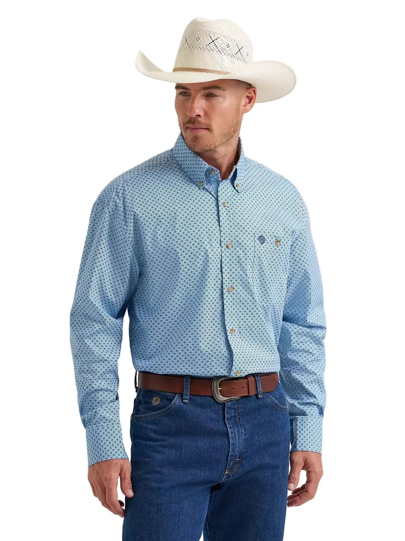 Wrangler Men's George Strait One Pocket Long Sleeve Shirt - Image 2