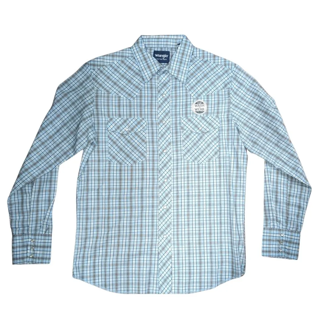 Wrangler Men's Sport Western Snap Shirt - Long Sleeves (Regular Sizes) - Assorted - Image 3