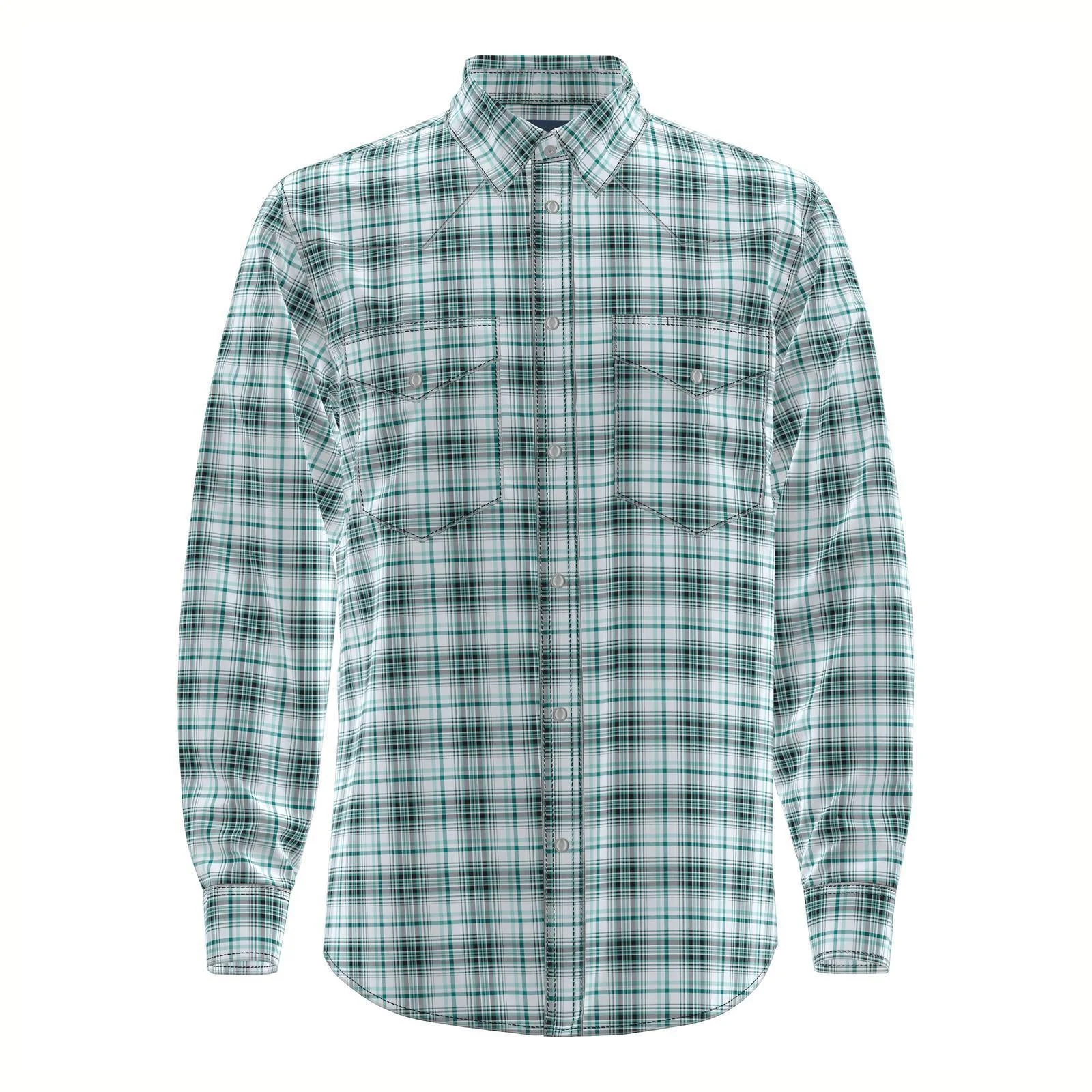 Wrangler Men's Wrinkle Resist Long Sleeve Shirt Classic Fit Turquoise - Image 4