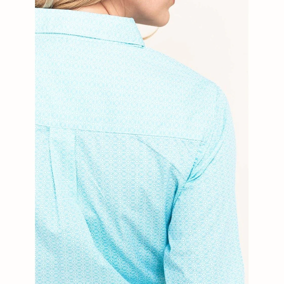 Wrangler Women’s Western George Strait Light Blue Button Up Shirt - Image 4