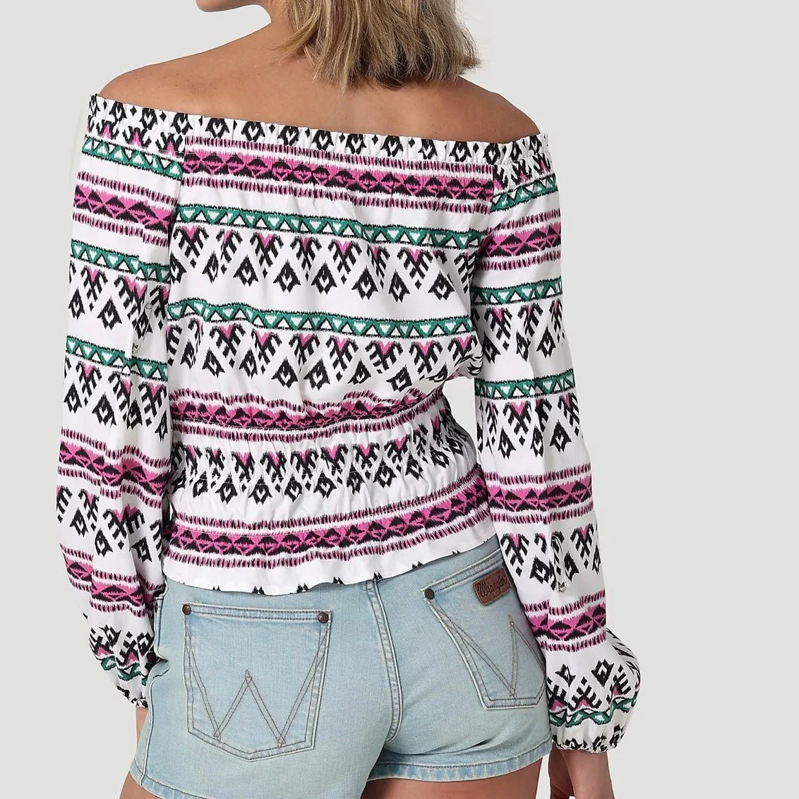 Wrangler Women’s Off The Shoulder Smocked Top - Image 2