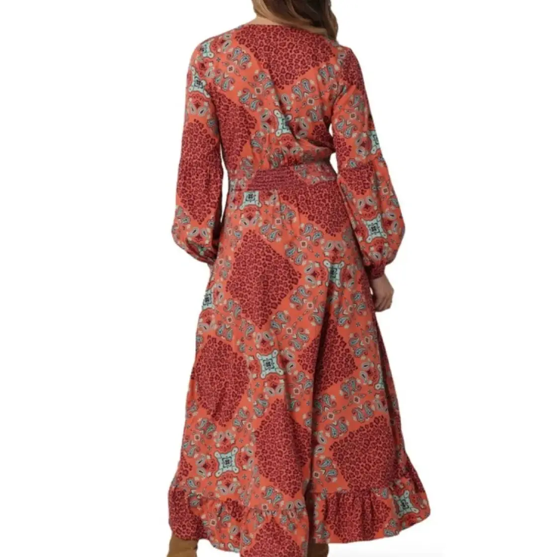 Wrangler Women’s Dress Retro Long Sleeve Button Down Ruffles - Image 2