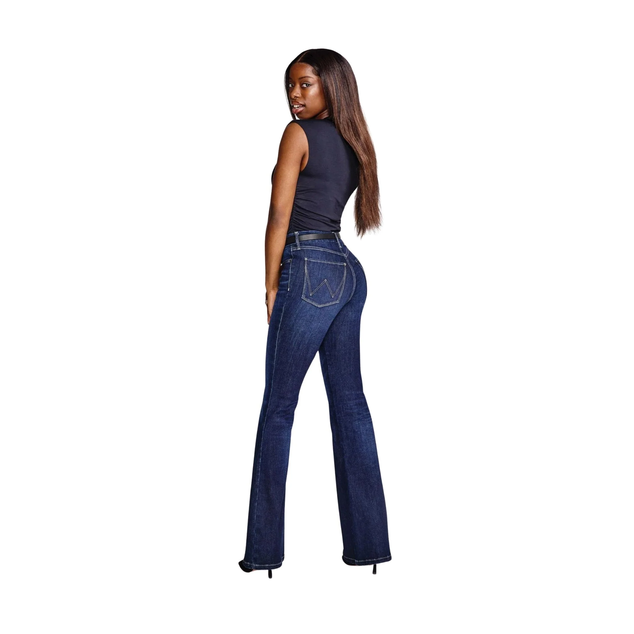 Wrangler Women's BeSpoke Madilyn Dark Wash High Rise Flare Jeans - Image 9