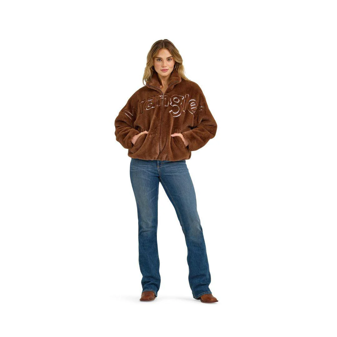 Wrangler Women's Retro® Logo Fur Jacket - Brown - Image 10