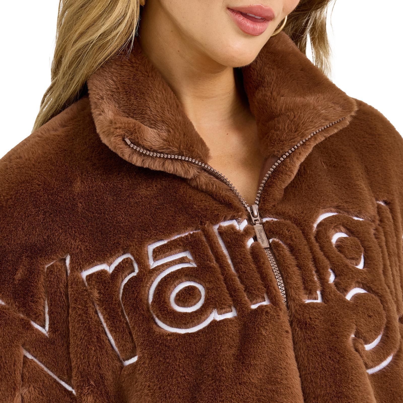 Wrangler Women's Retro® Logo Fur Jacket - Brown - Image 4