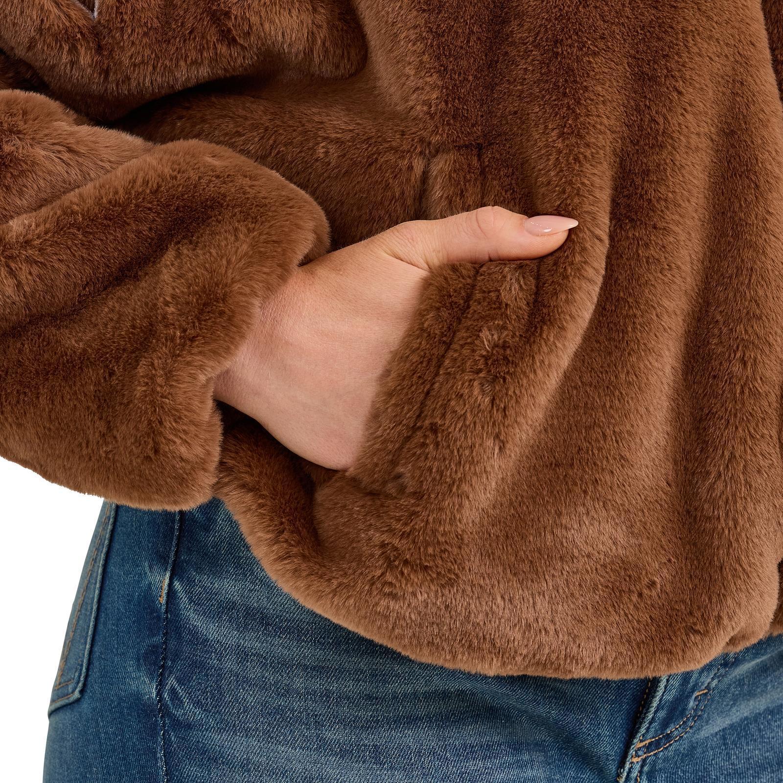 Wrangler Women's Retro® Logo Fur Jacket - Brown - Image 6