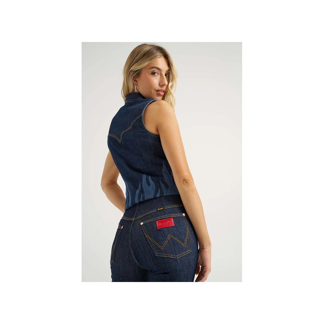 Wrangler Women's Lainey Wilson Western Shirt Dark Denim - Image 2