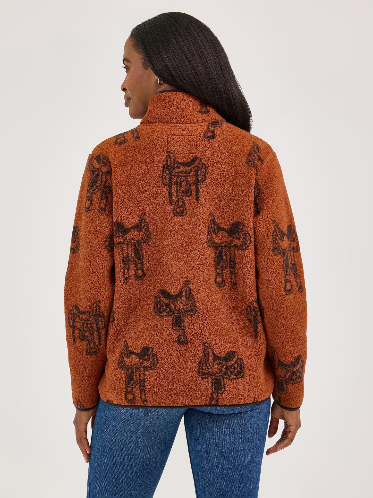 Wrangler Women's Retro Punchy Sherpa Zip Pullover-CLEARANCE - Image 3