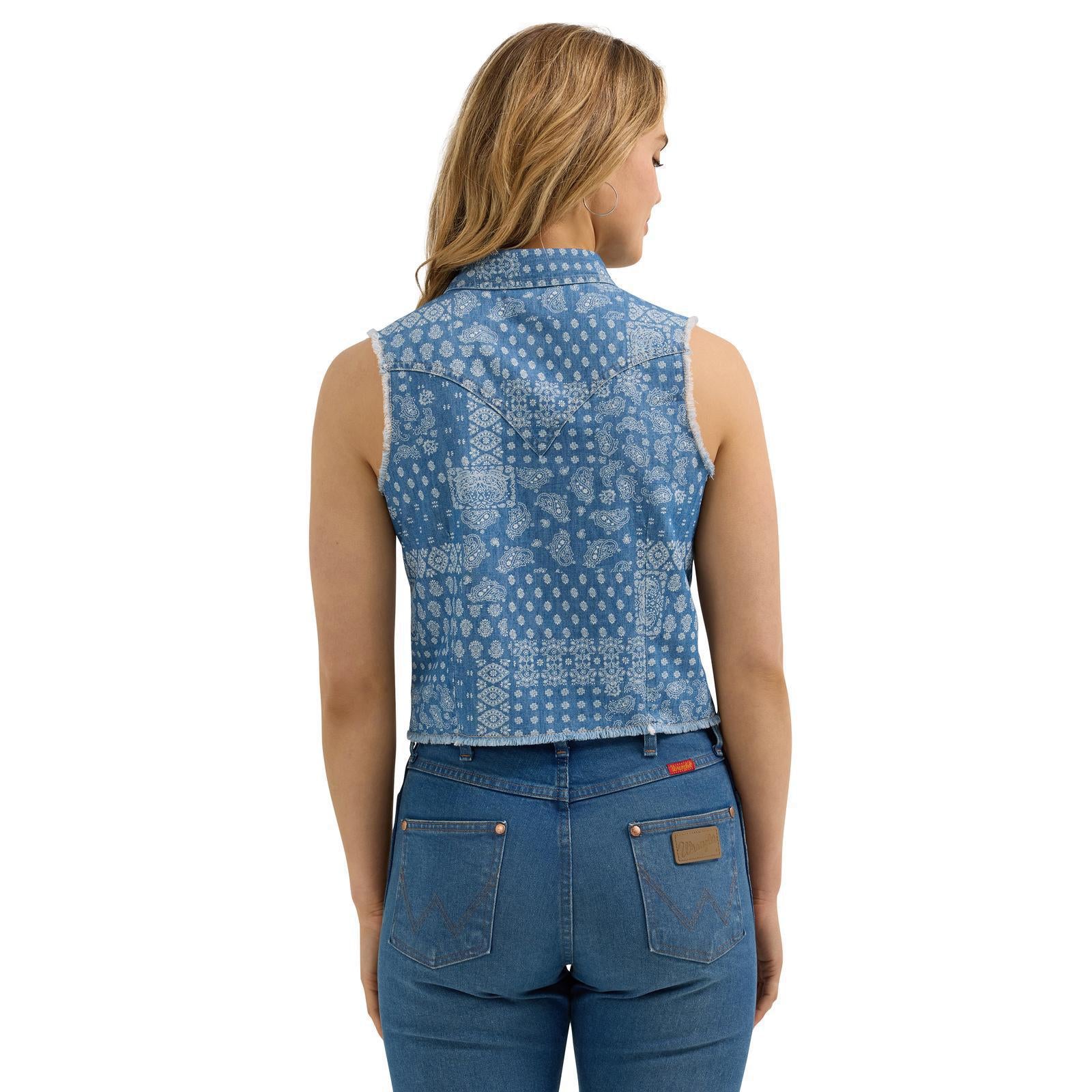 Wrangler Women's Retro Americana Crop Top- Light Wash - Image 2