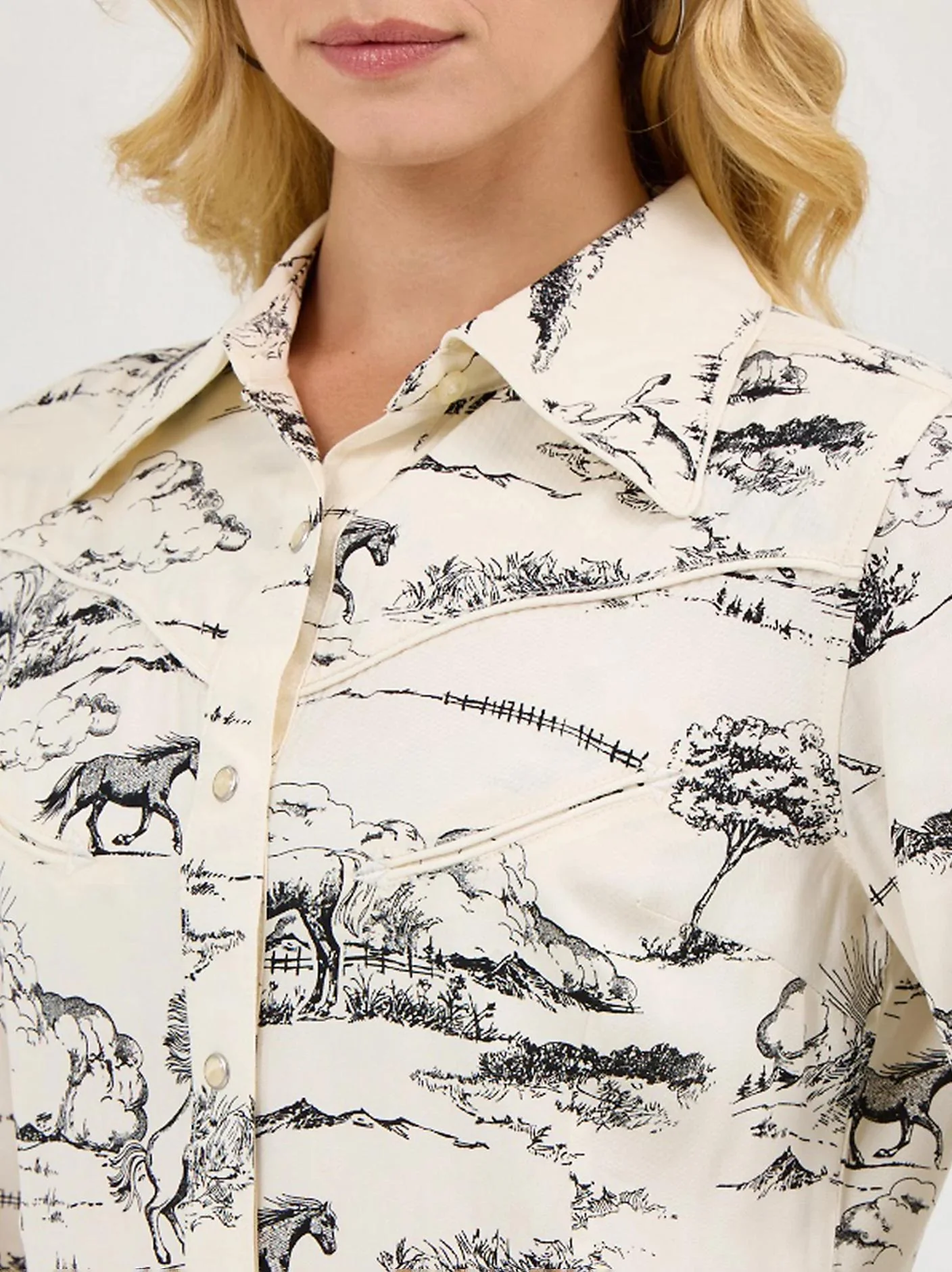 Wrangler X Women's Lainey Country Toile Western Snap Shirt - Image 3